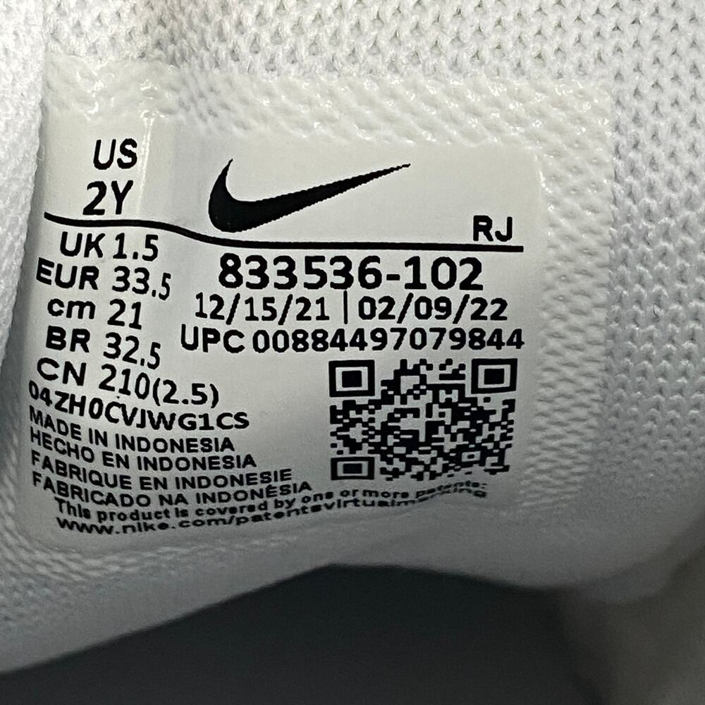 Nike Court Royale PSV White Youth Sneakers Size Boys 2Y - Picture 6 of 7